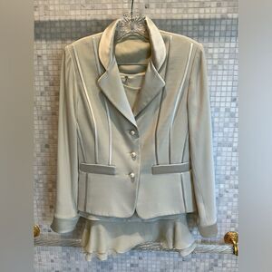 Sunny Choi Vintage Tailored Silk Suit Set with Skirt and Blouse